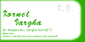 kornel vargha business card